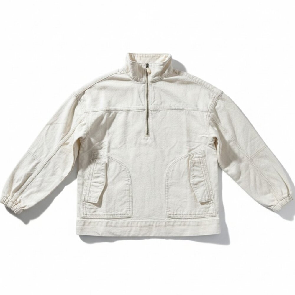 LNDN London Natural Zip Pullover Oversized Denim Jacket XXS NWT Organic Cotton
